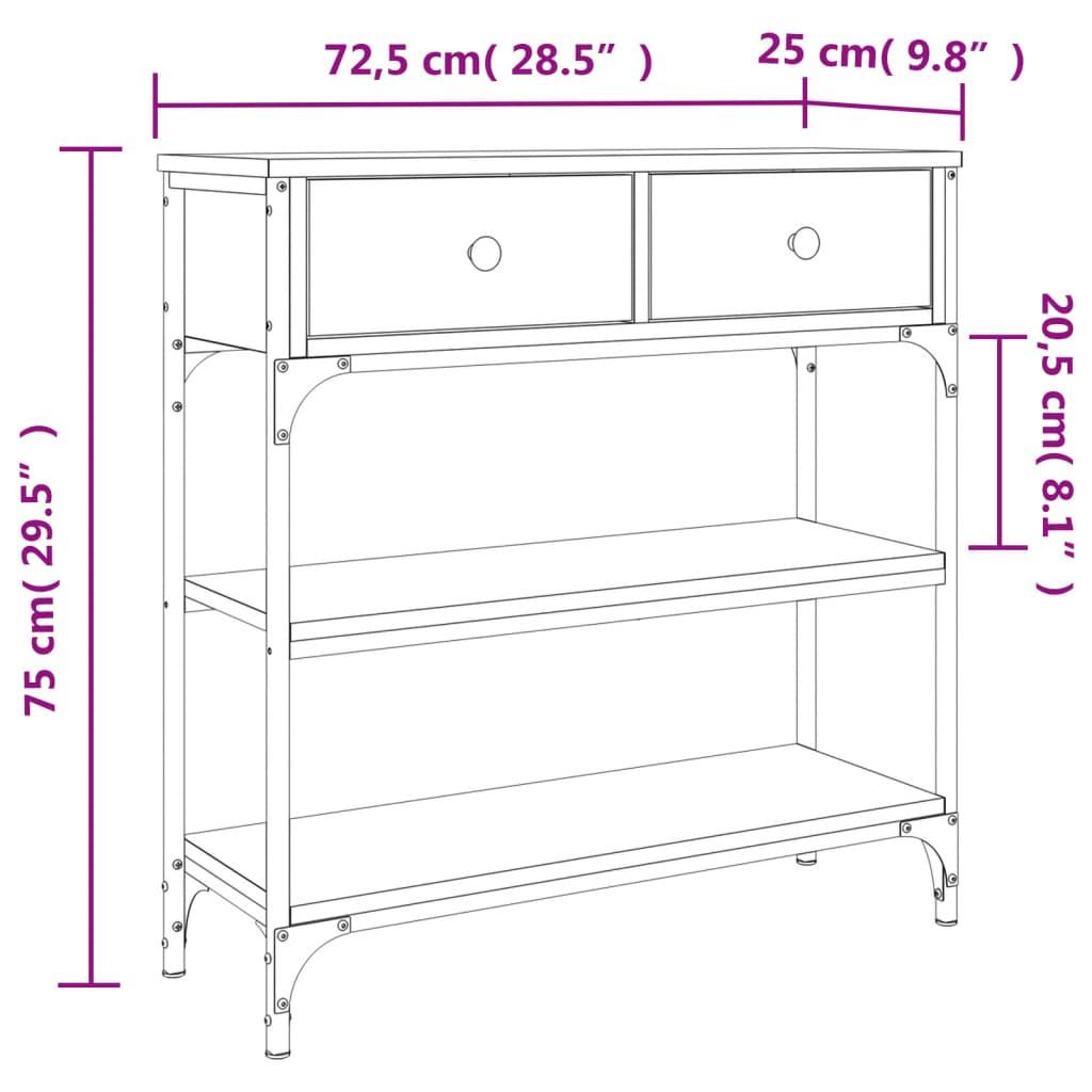 Avlastningsbord svart 72,5x25x75 cm konstruerat trä - HQ5