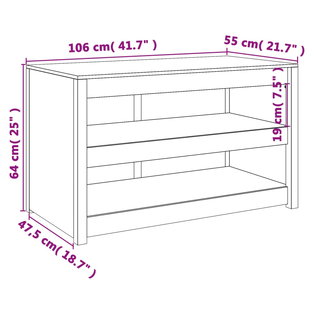 Köksskåp för utomhusbruk 106x55x64 cm massiv furu