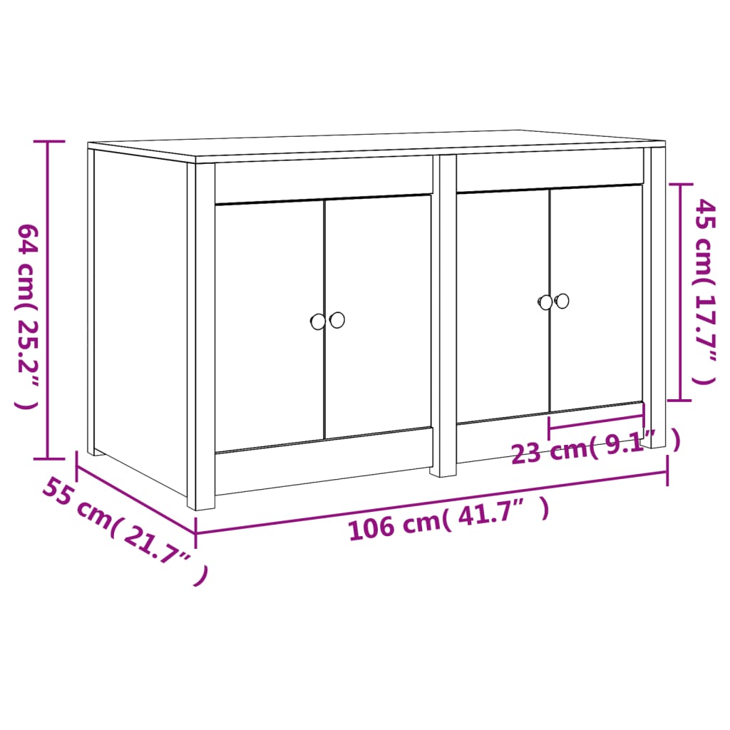 Köksskåp för utomhusbruk 106x55x64 cm massiv furu