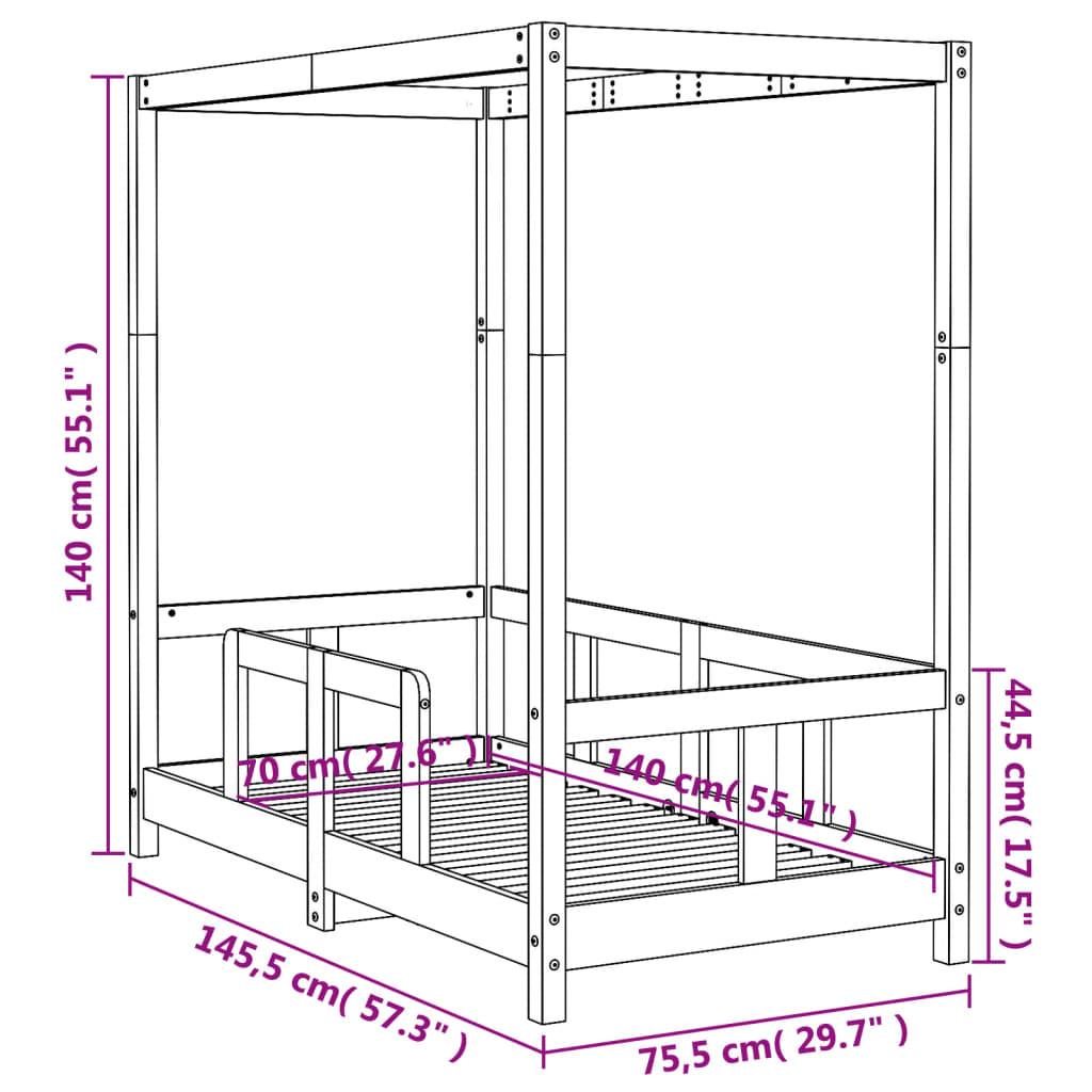 Sängram för barnsäng 70x140 cm massiv furu - HQ5