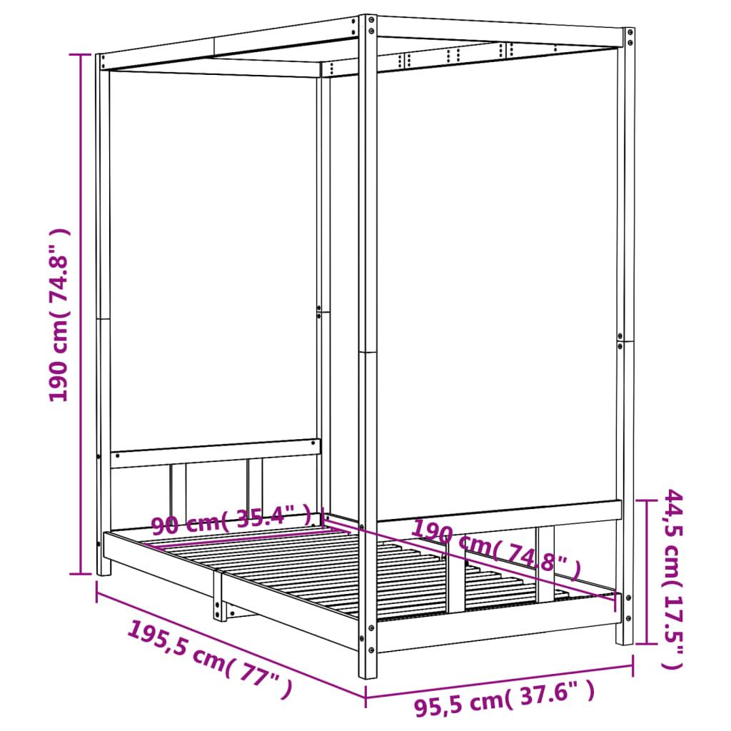 Sängram för barn 90x190 cm massiv furu - HQ5