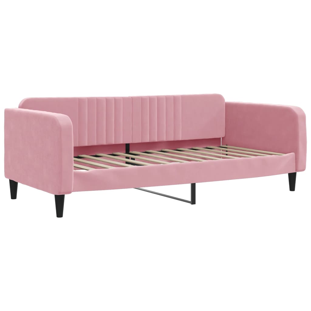 Dagbädd utdragbar rosa 100x200 cm sammet