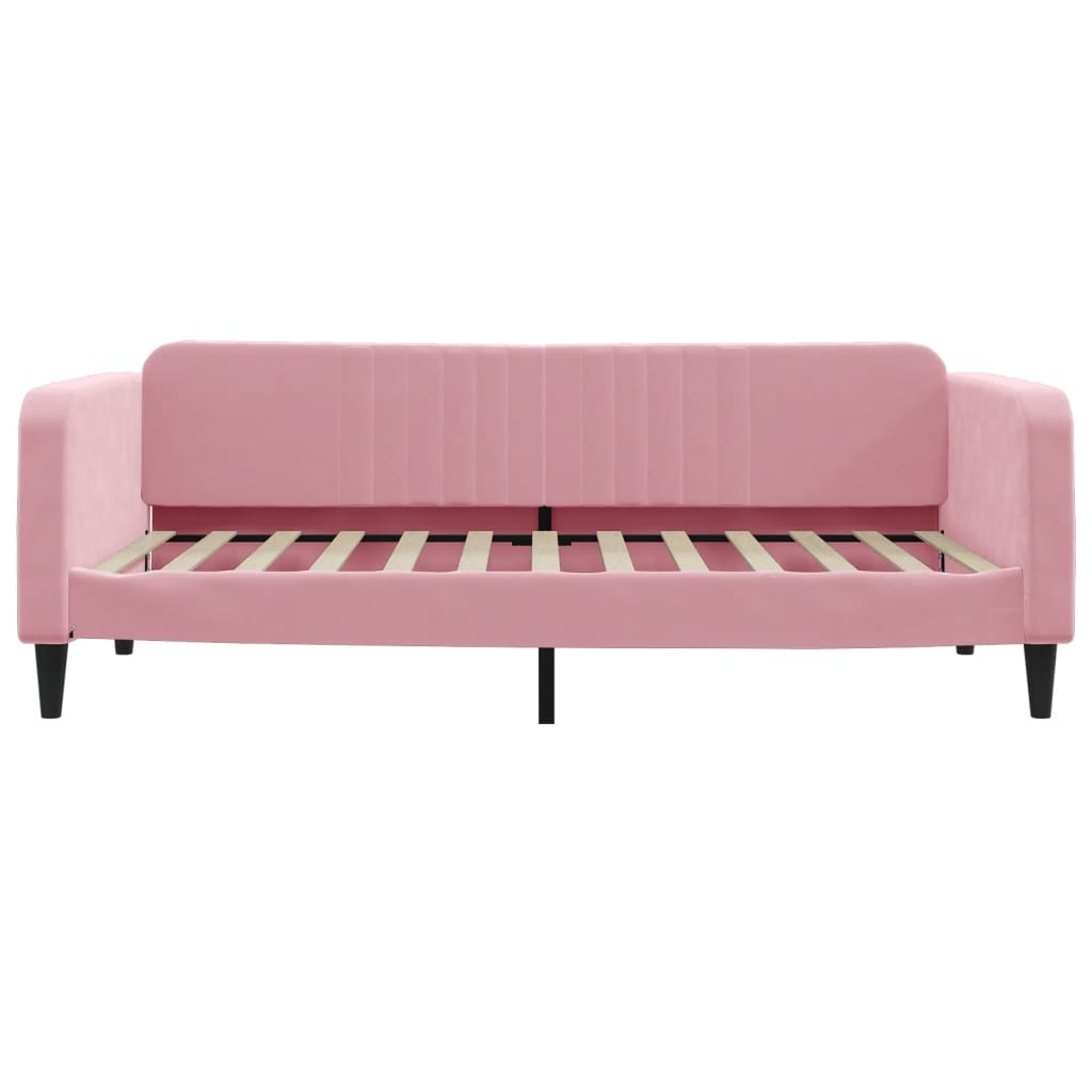 Dagbädd utdragbar rosa 100x200 cm sammet