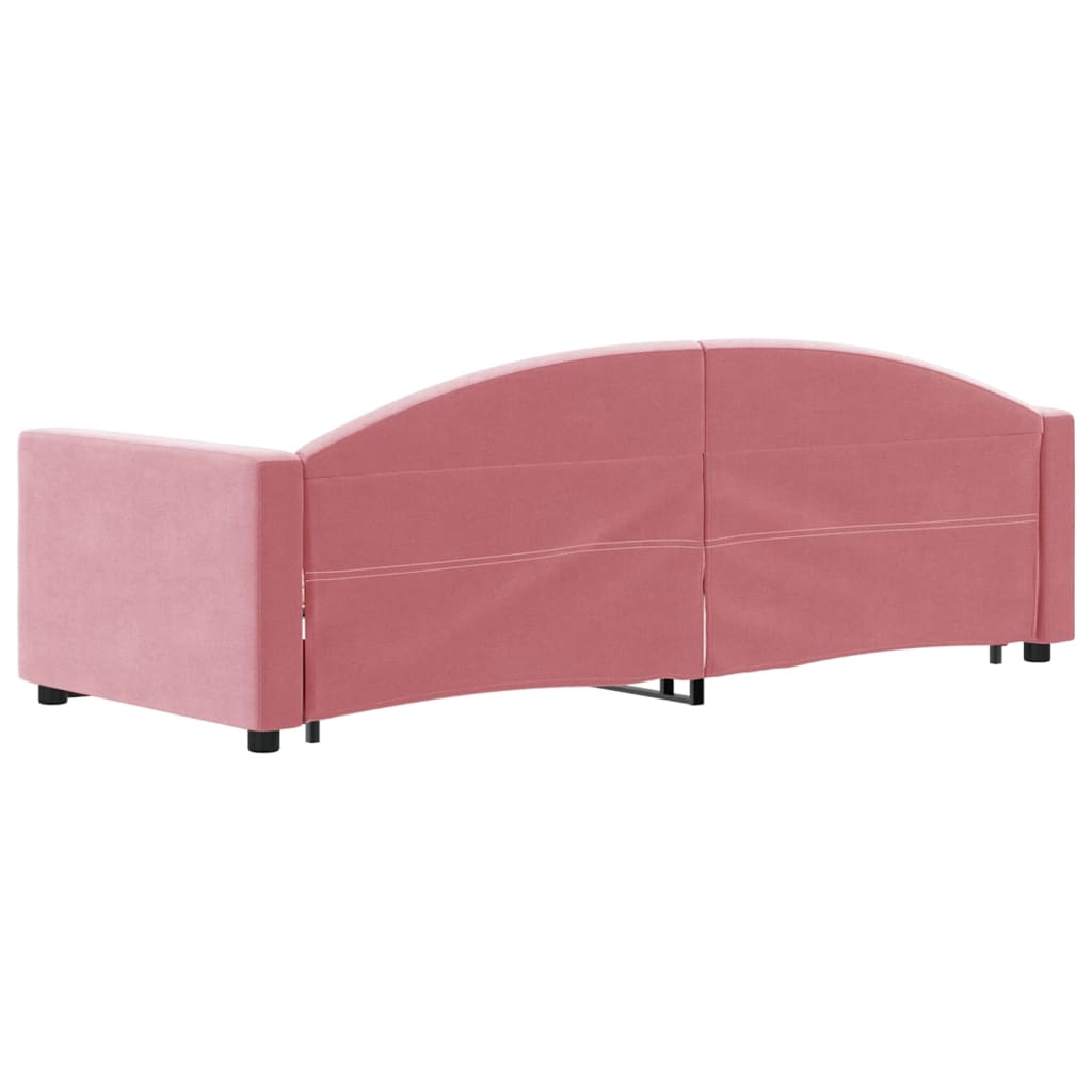 Dagbädd utdragbar rosa 80x200 cm sammet