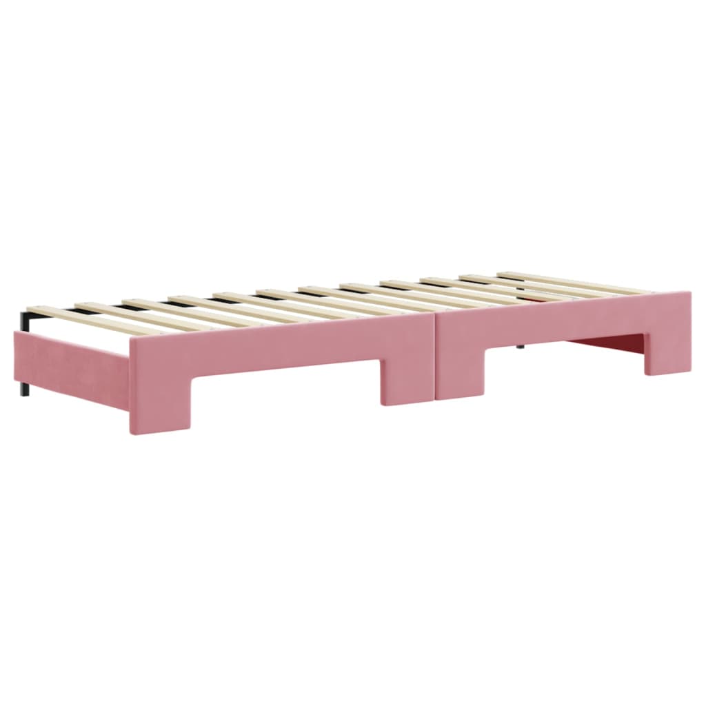 Dagbädd utdragbar rosa 80x200 cm sammet