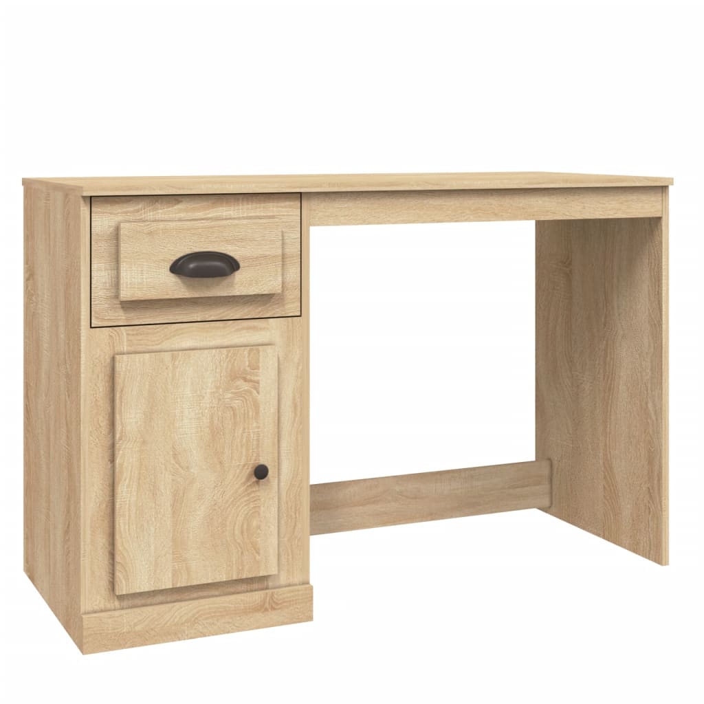 Skrivbord med låda sonoma-ek 115x50x75 cm konstruerat trä