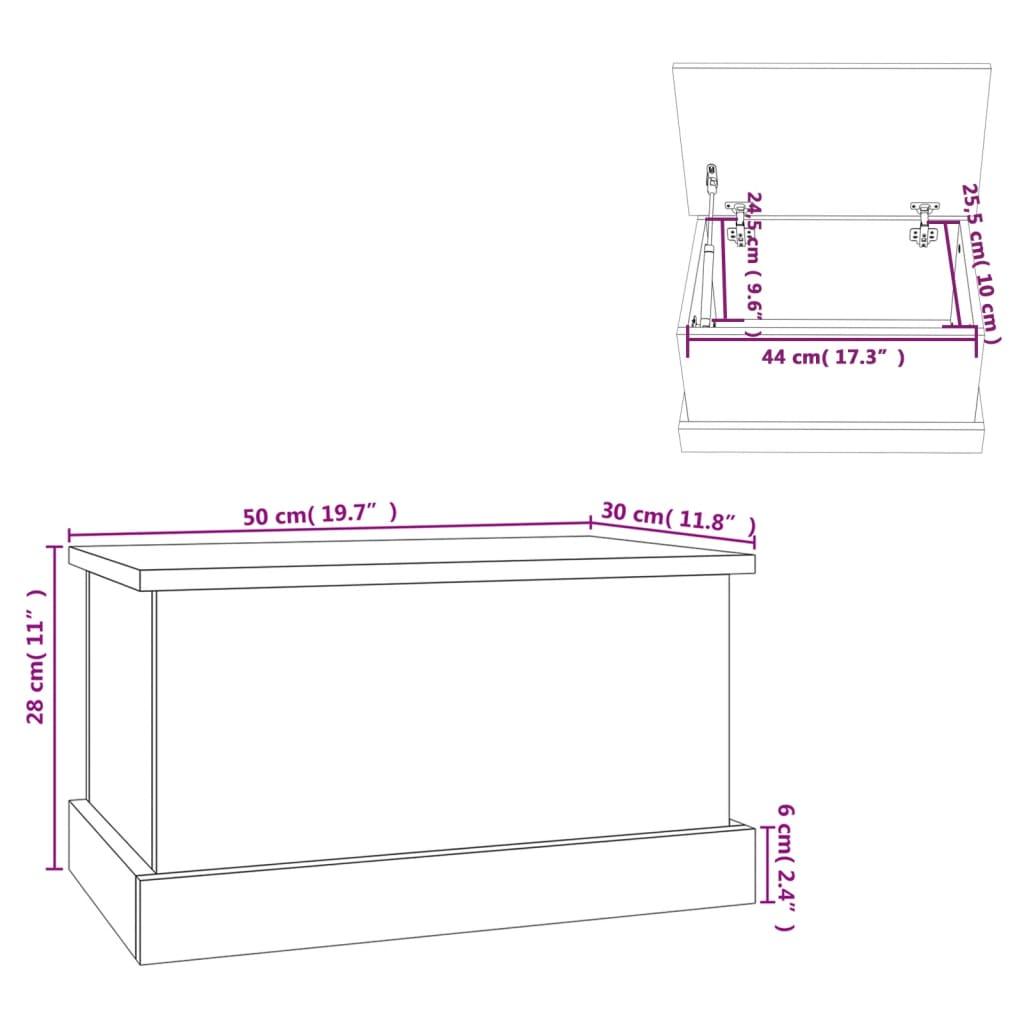 Förvaringslåda sonoma-ek 50x30x28 cm konstruerat trä - HQ5