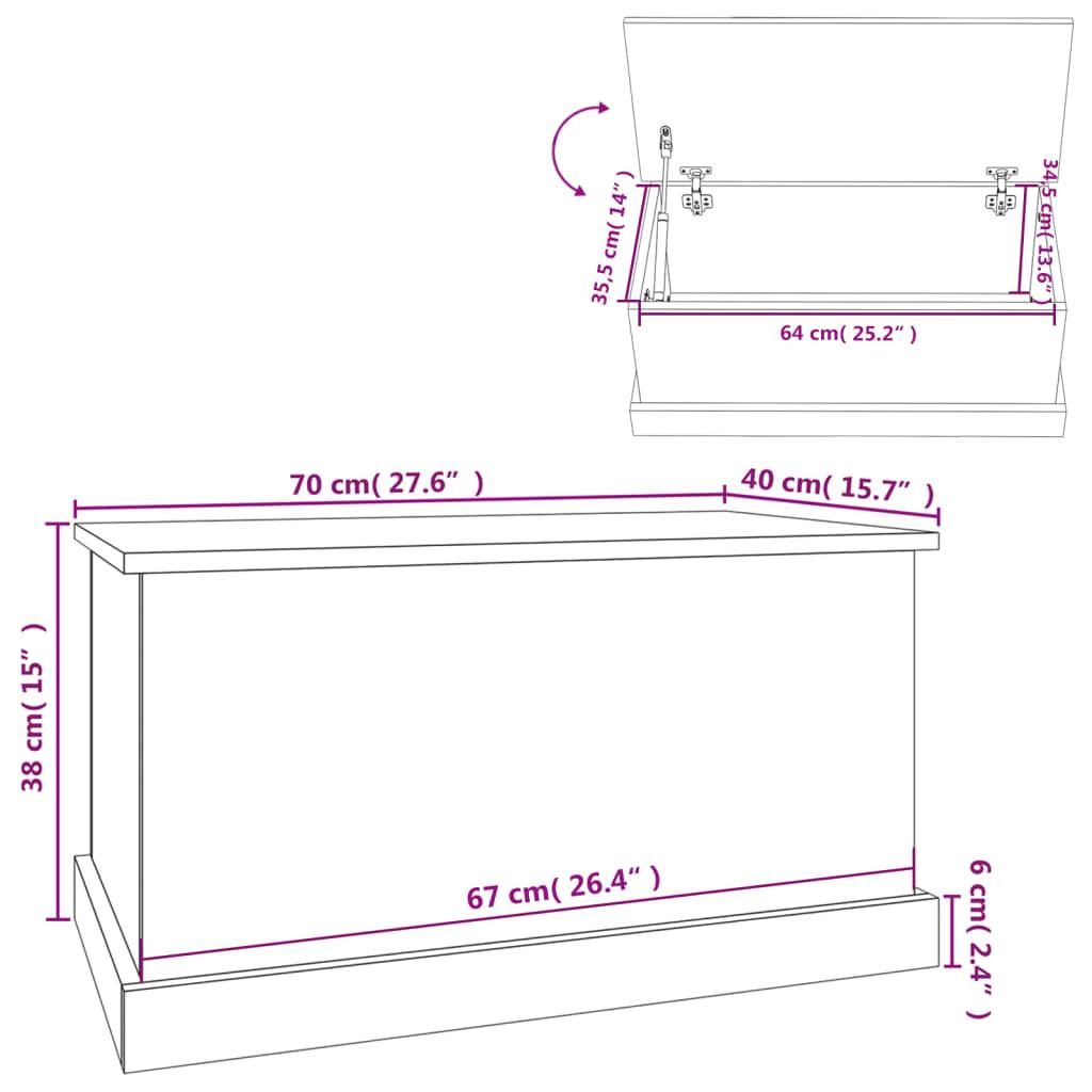 Förvaringslåda sonoma-ek 70x40x38 cm konstruerat trä - HQ5