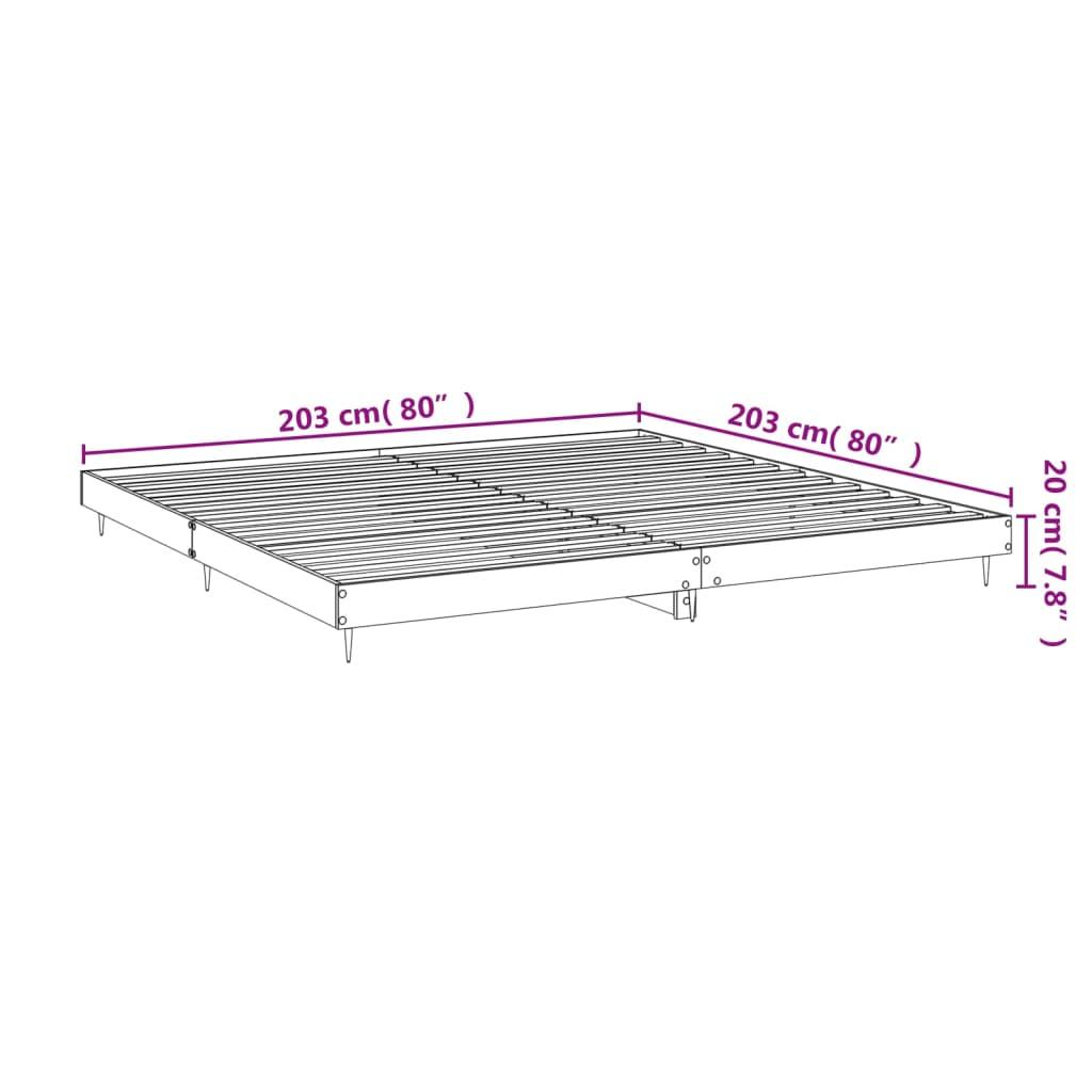 Sängram sonoma-ek 200x200 cm konstruerat trä - HQ5