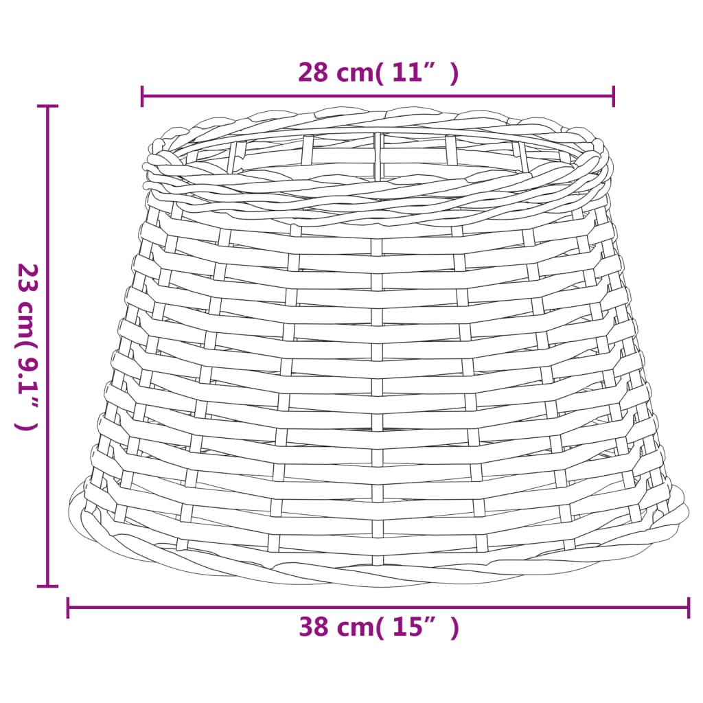 Lampskärm brun Ø38x23 cm korgmaterial