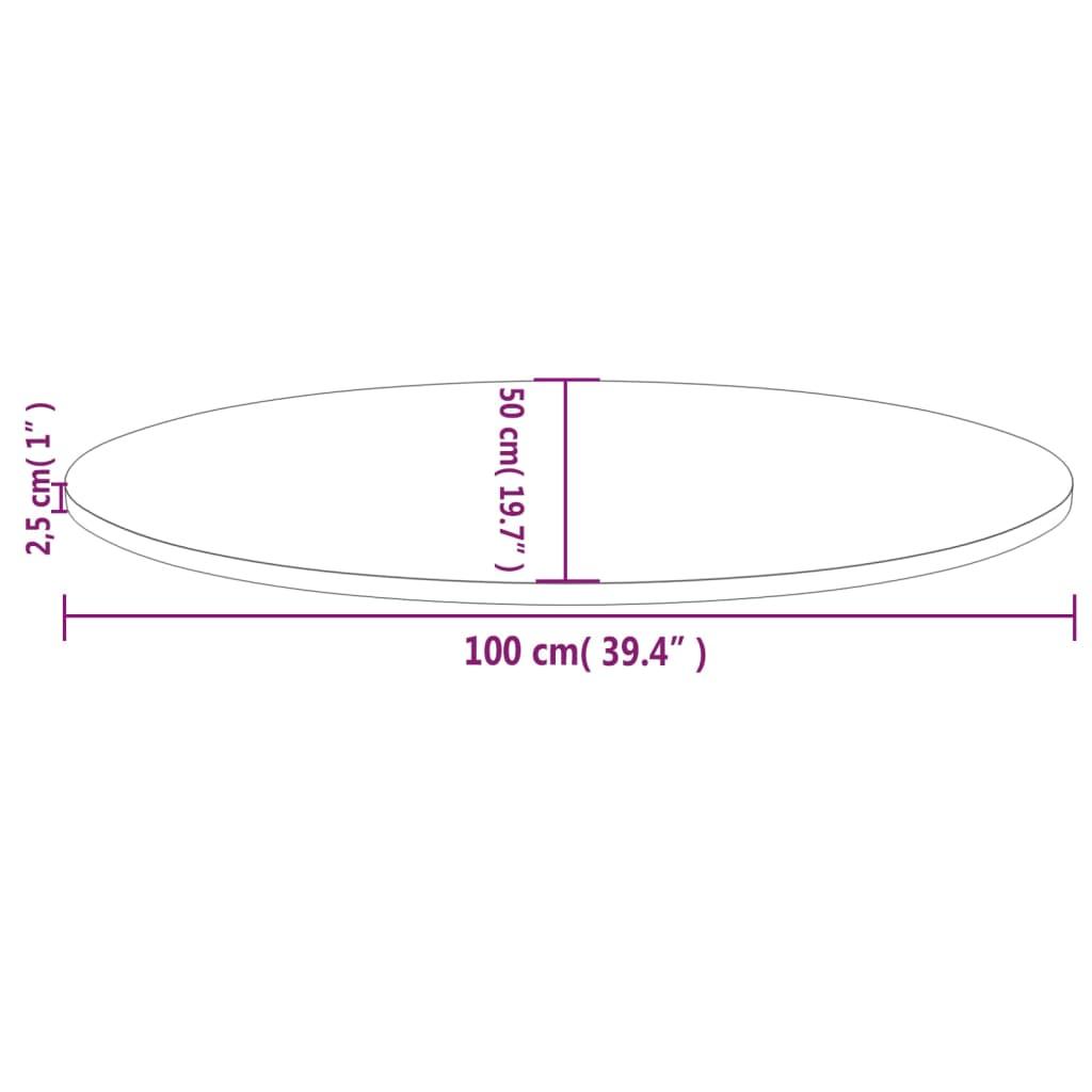 Bordsskiva 100x50x2,5 cm oval massiv furu - HQ5