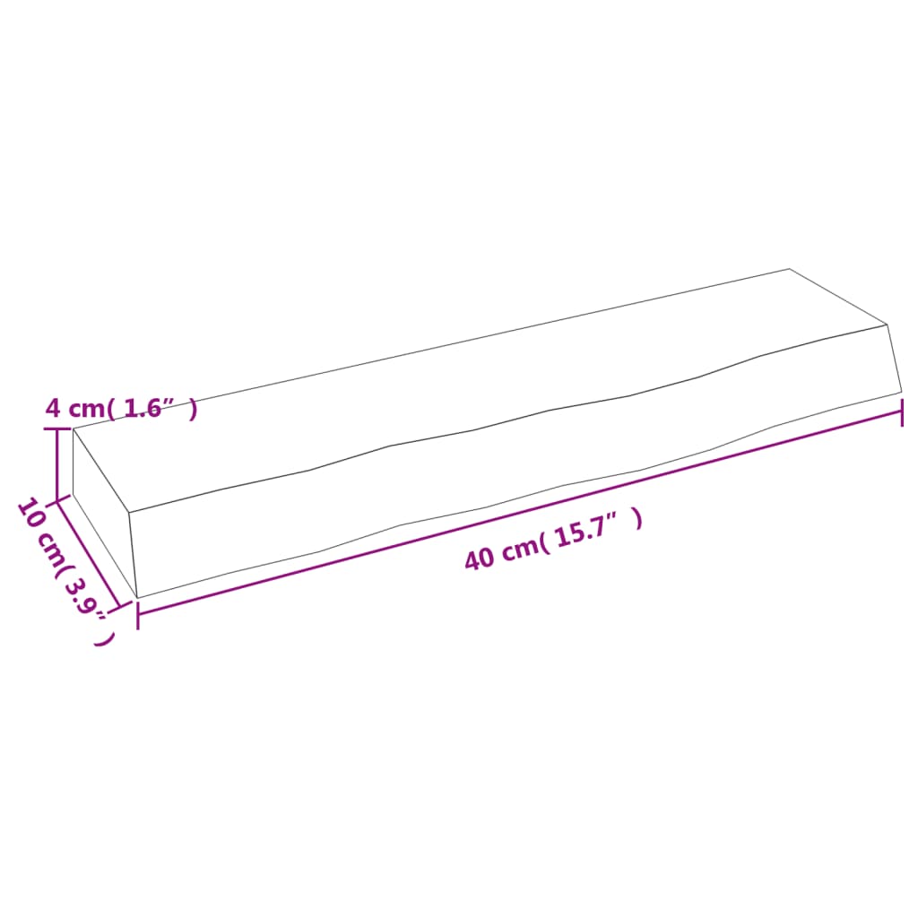 Hyllplan 40x10x4 cm obehandlad massiv ek