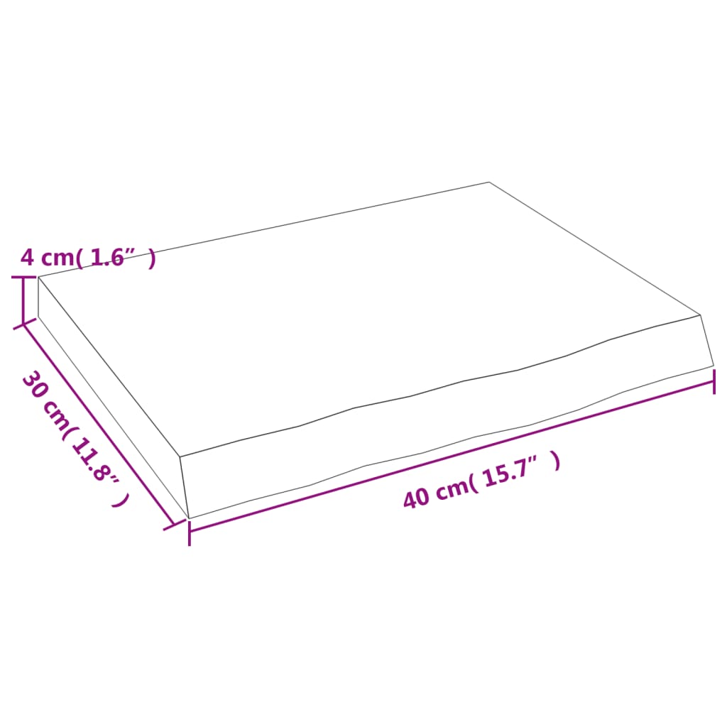 Hyllplan 40x30x(2-4) cm obehandlad massiv ek