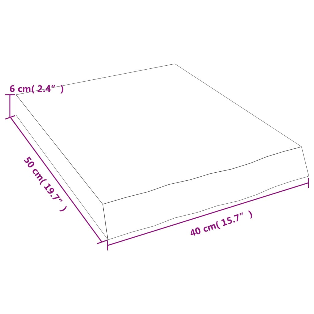 Vägghylla ljusbrun 40x50x(2-6) cm behandlad massiv ek