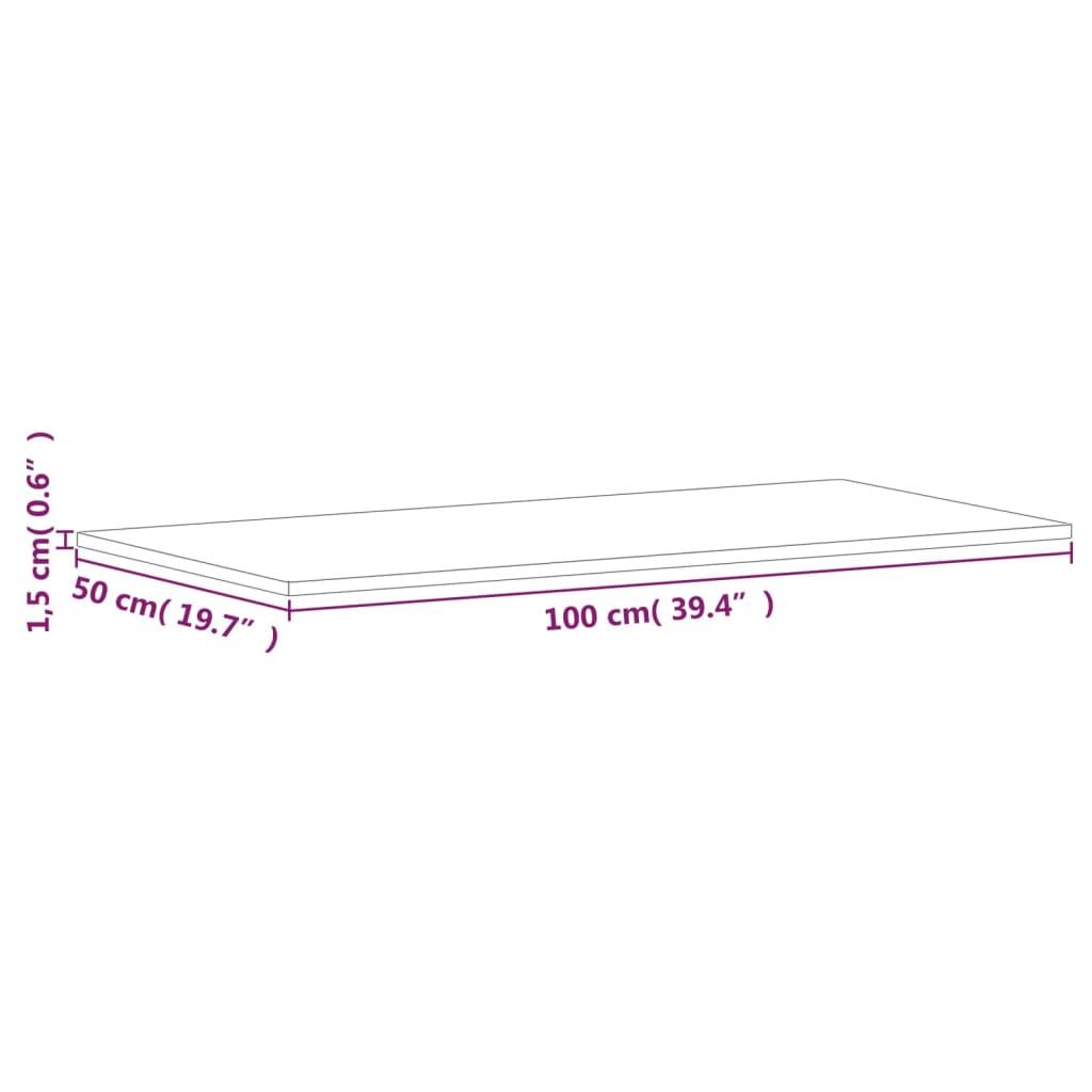 Bordsskiva 100x50x1,5 cm rektangulär massivt bokträ - HQ5