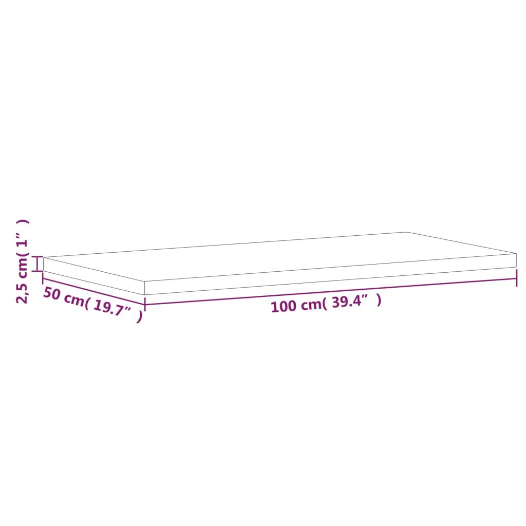 Bordsskiva 100x50x2,5 cm rektangulär massivt bokträ - HQ5