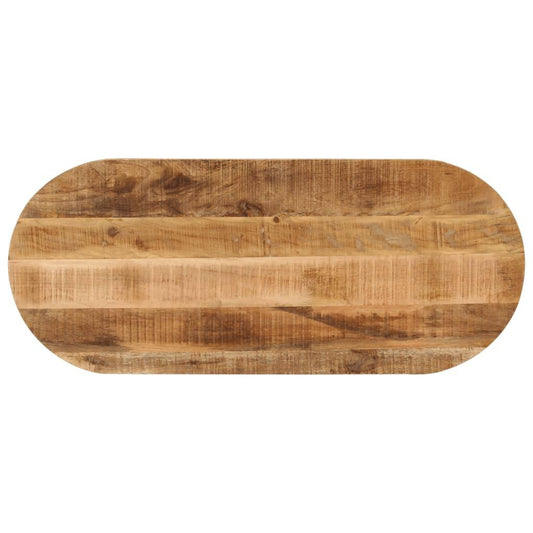 Bordsskiva 80x40x2,5 cm oval massivt grovt mangoträ - HQ5