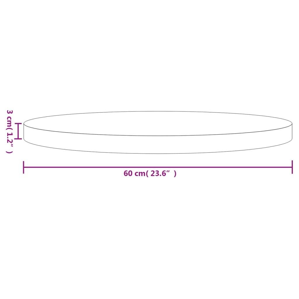 Bordsskiva rund Ø60x3 cm massiv furu - HQ5