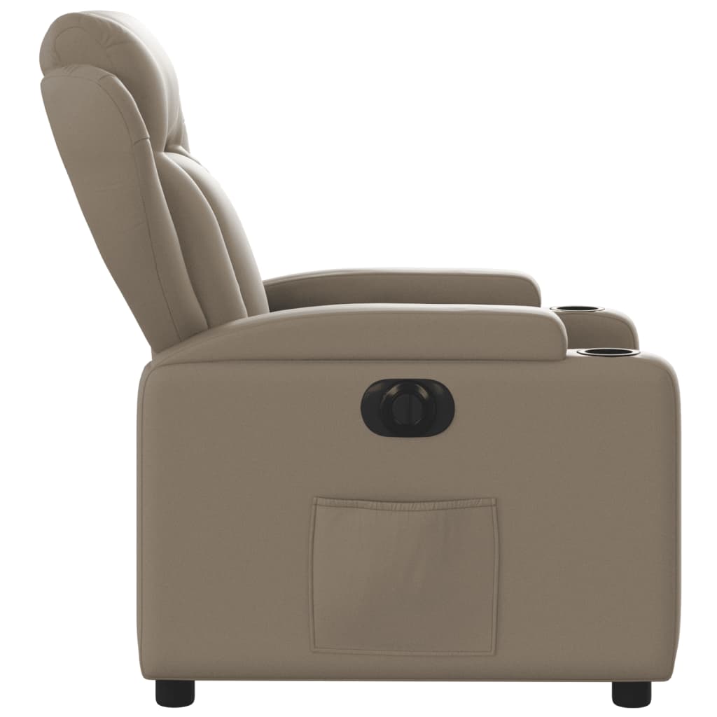 Elektrisk reclinerfåtölj cappuccino konstläder