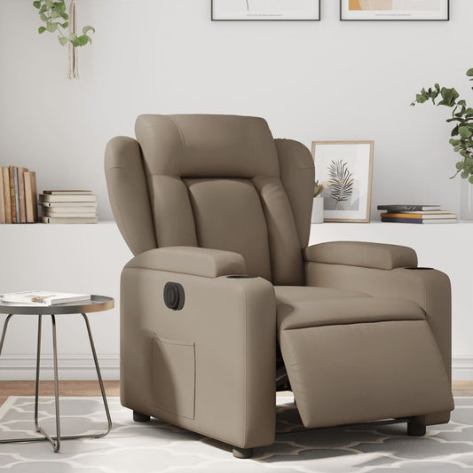 Elektrisk reclinerfåtölj cappuccino konstläder