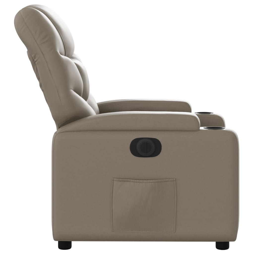 Elektrisk reclinerfåtölj cappuccino konstläder