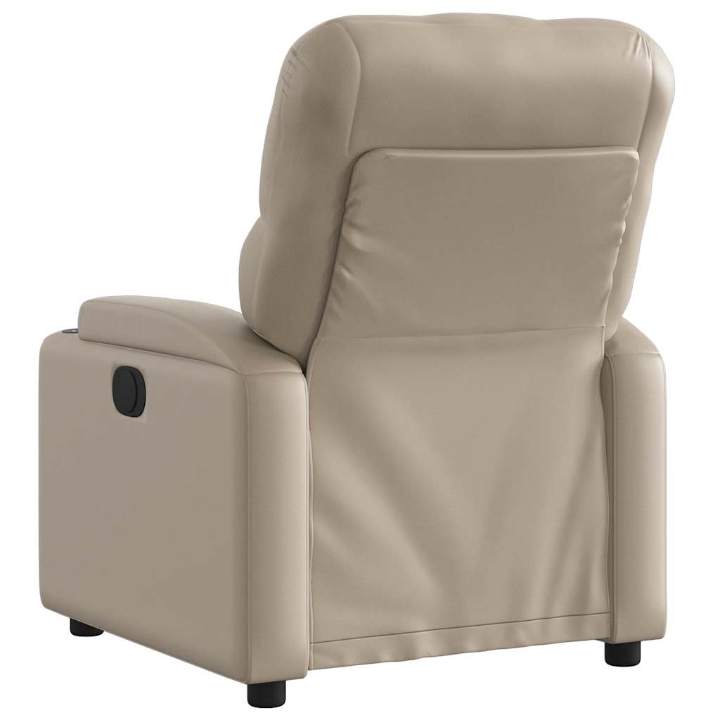 Elektrisk reclinerfåtölj cappuccino konstläder