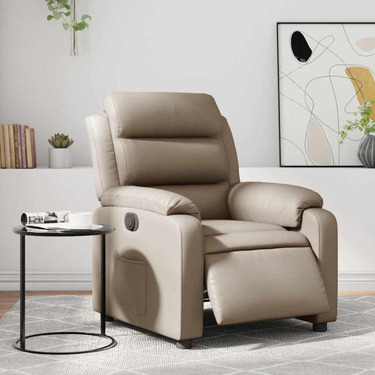 Elektrisk reclinerfåtölj cappuccino konstläder