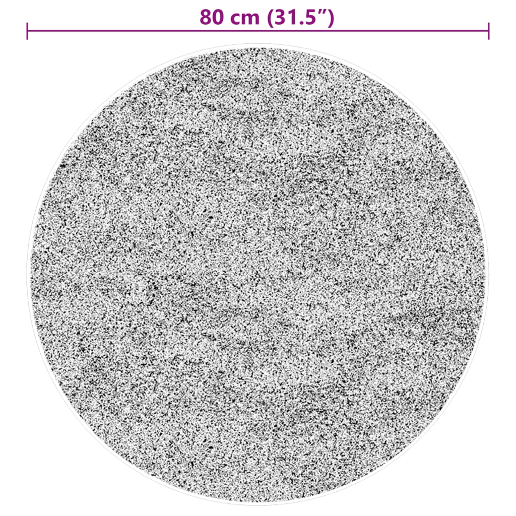 Mjuk matta HUARTE med kort lugg tvättbar svart Ø 80 cm