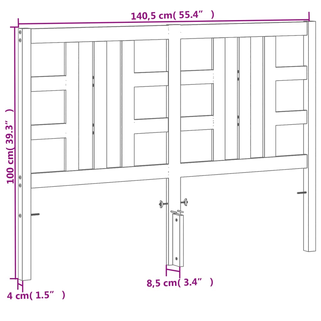 Huvudgavel vaxbrun 135 cm massiv furu