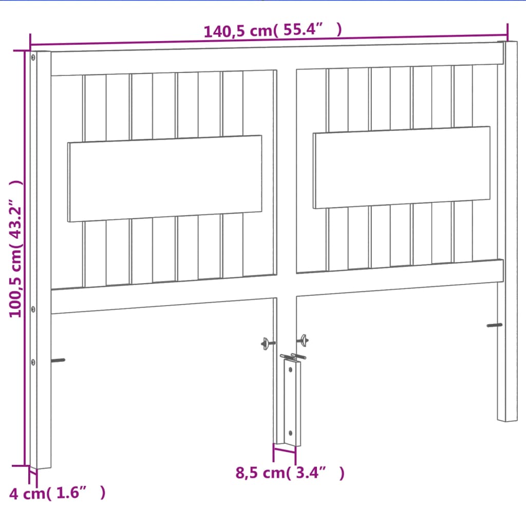 Huvudgavel vaxbrun 135 cm massiv furu