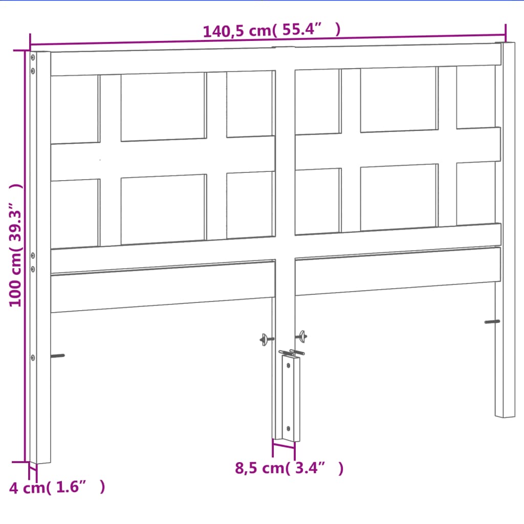 Huvudgavel vaxbrun 135 cm massiv furu