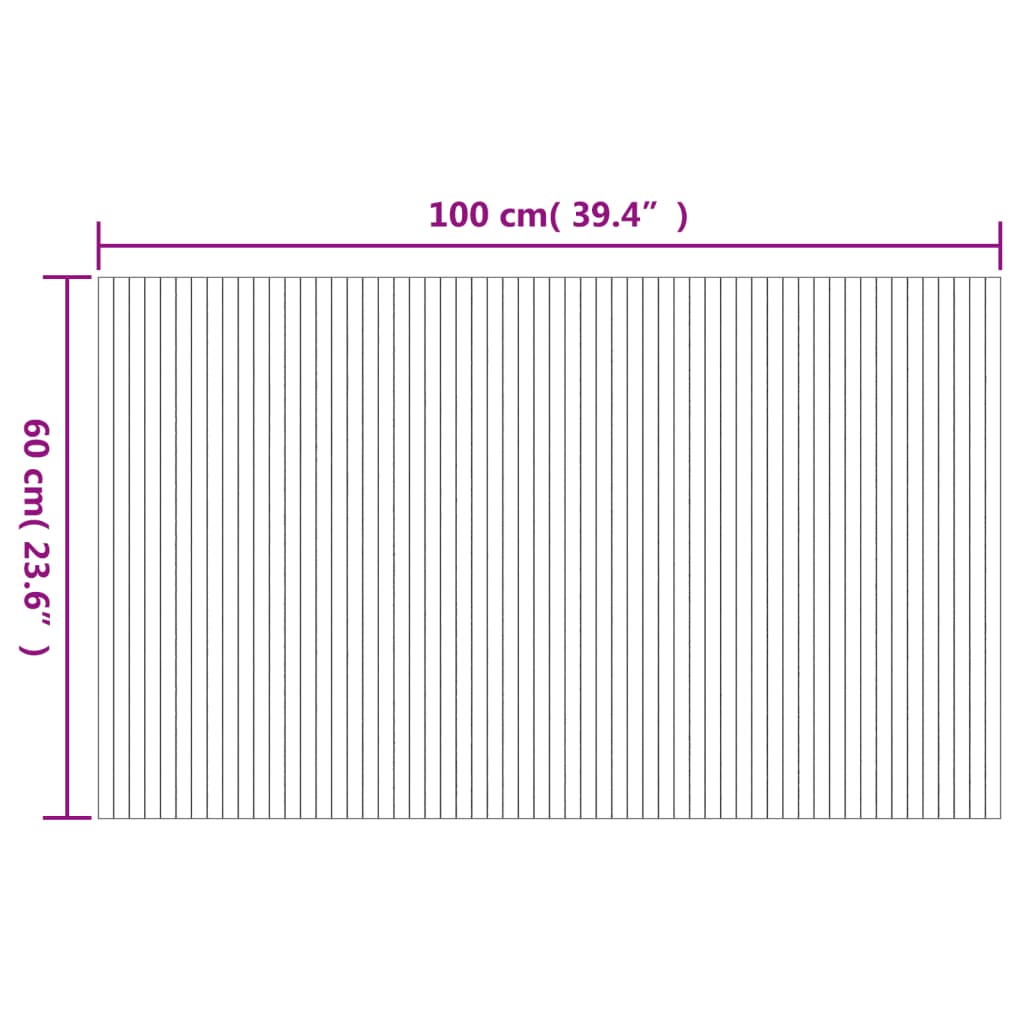 Matta rektangulär grå 60x100 cm bambu