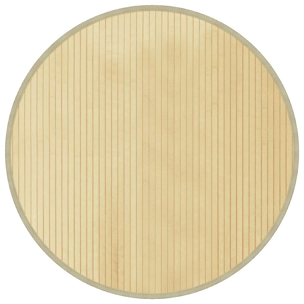 Matta rund ljus naturlig 80 cm bambu - HQ5