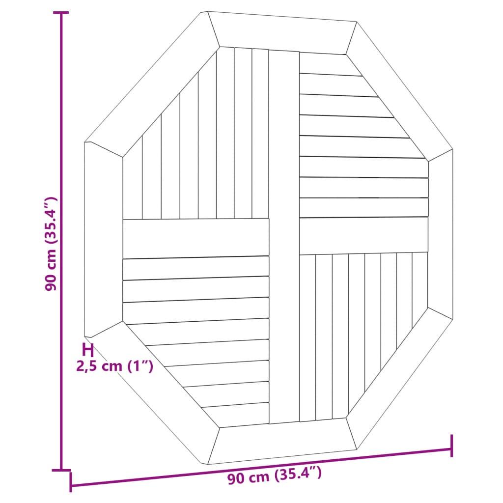 Bordsskiva 90x90x2,5 cm åttakantig massiv teak - HQ5