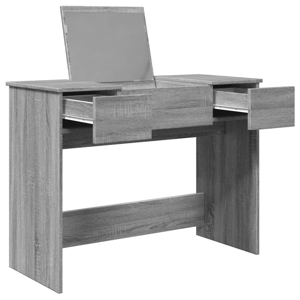 Sminkbord med spegel grå sonoma 100x45x76 cm - HQ5