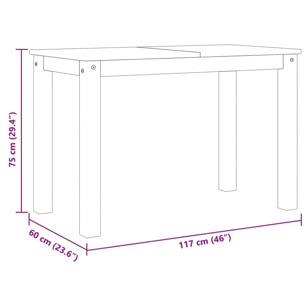 Matbord Panama vit 117x60x75 cm massiv furu - HQ5