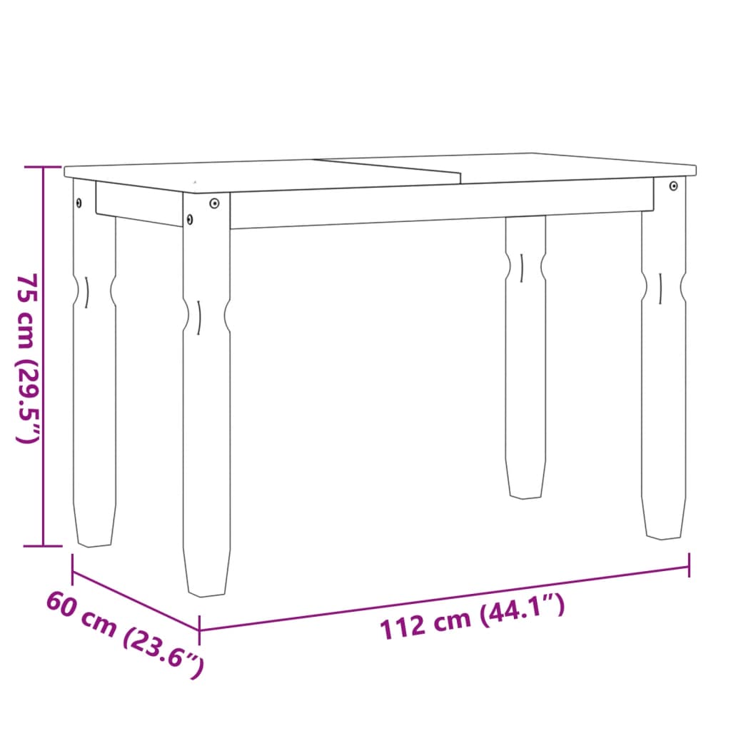 Matbord Corona 112x60x75 cm massiv furu