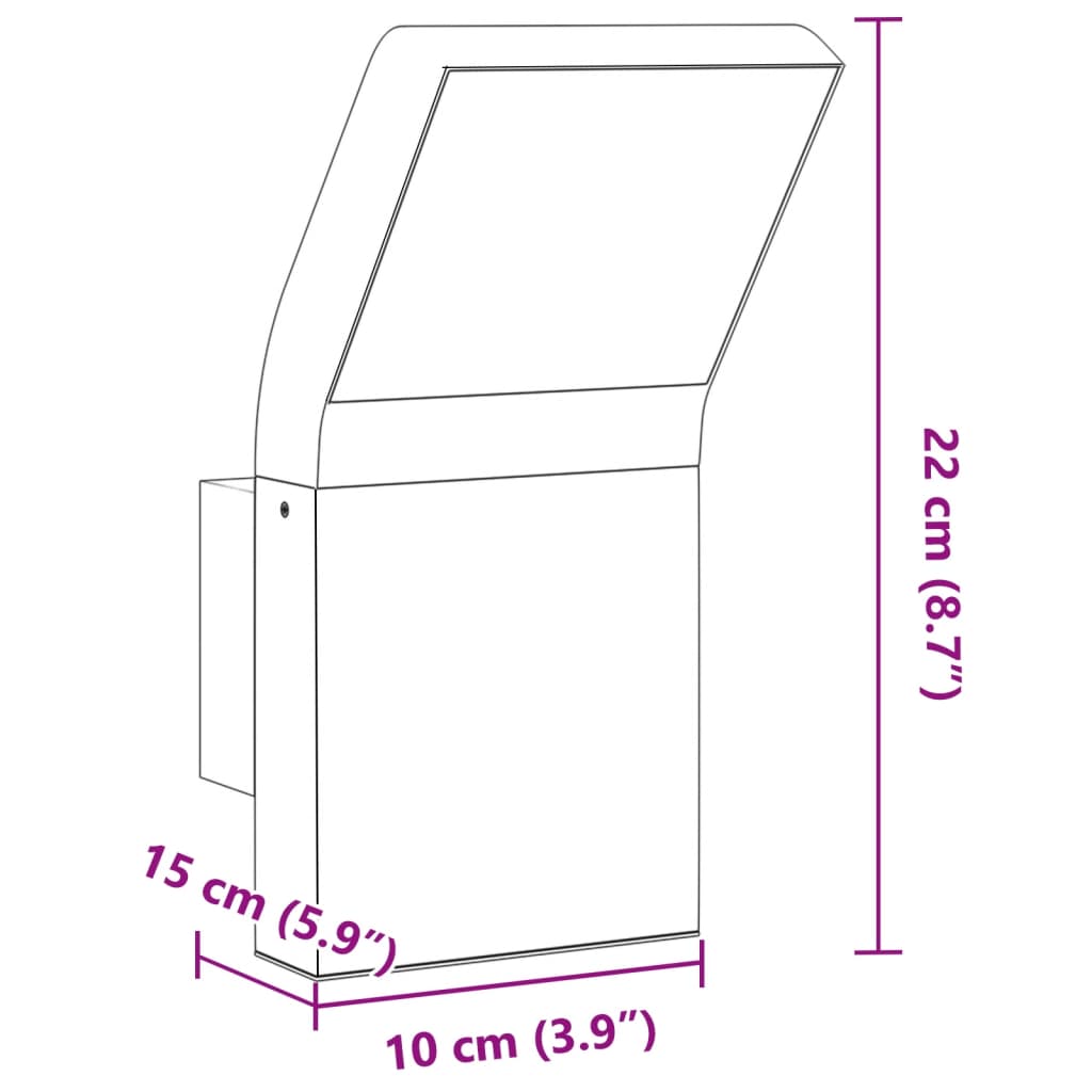 Utomhusvägglampa LED svart gjuten aluminium