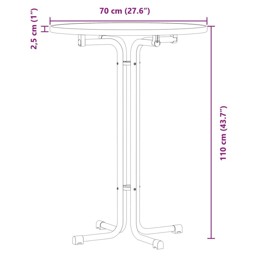 Matbord vit Ø70x110 cm konstruerat trä och stål