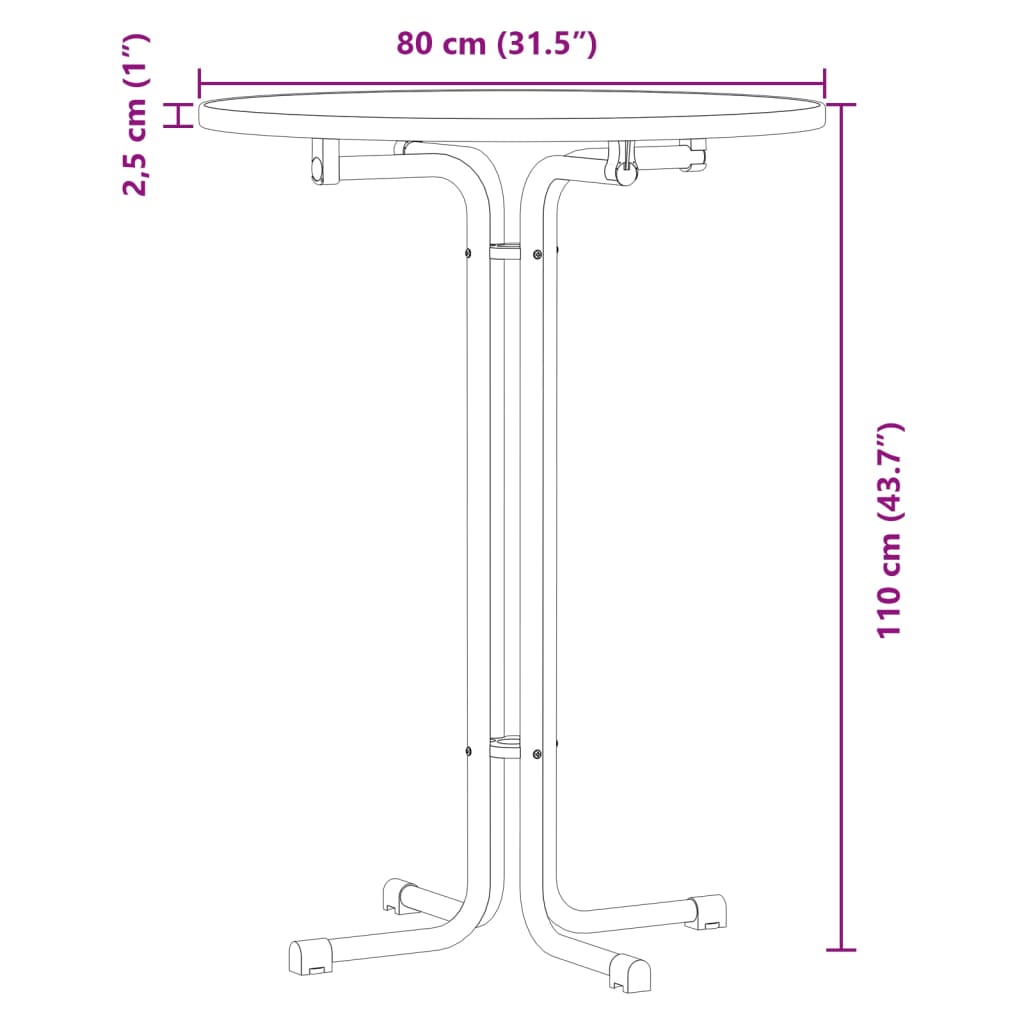 Matbord vit Ø80x110 cm konstruerat trä och stål