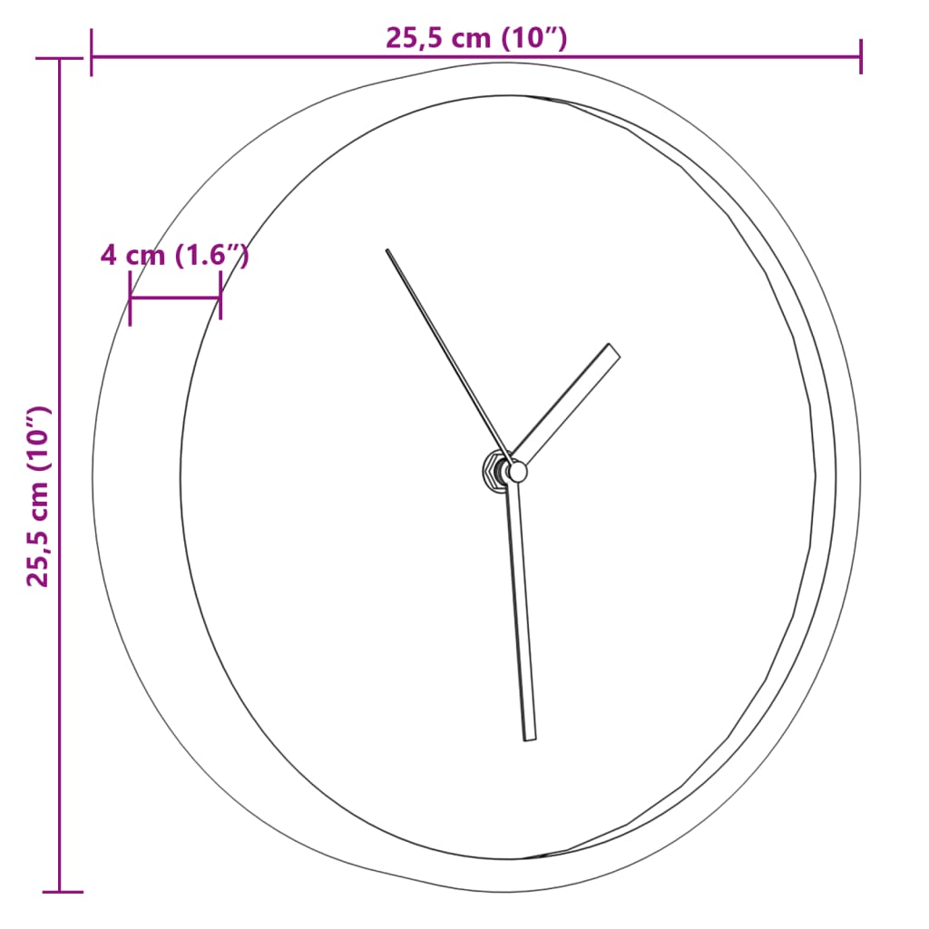 Väggklocka blå Ø25,5 cm oolystyren och glas