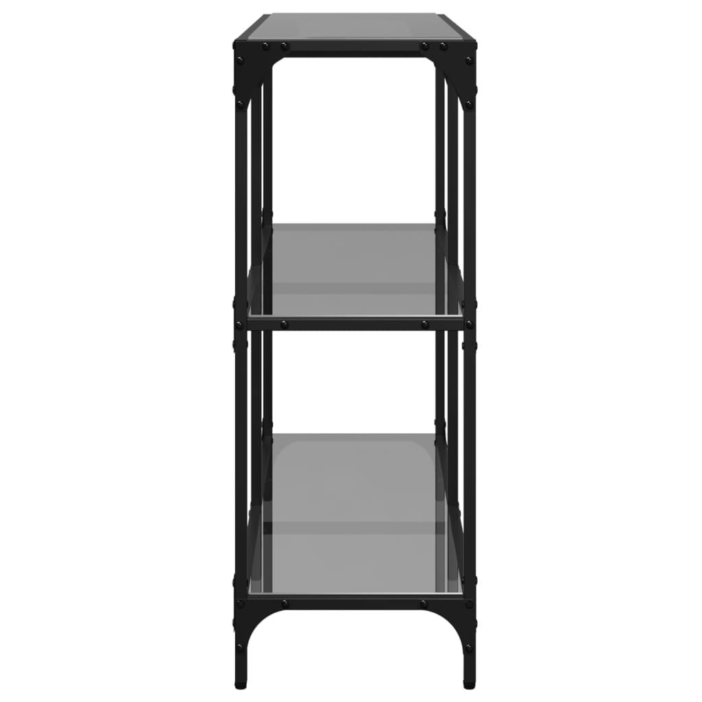 Konsolbord med svart glasskiva 98x30x81 cm stål - HQ5