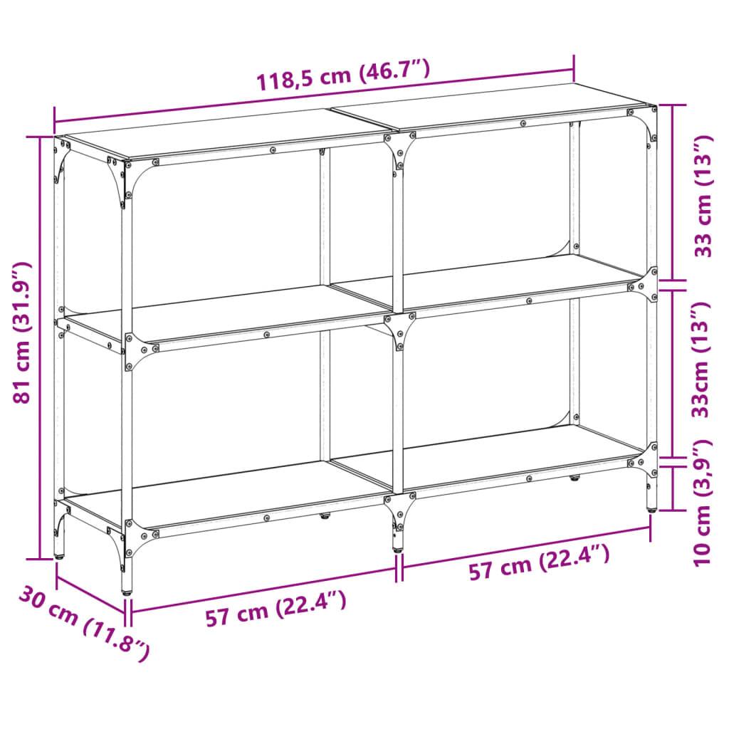 Konsolbord med transparent glasskiva 118,5x30x81 cm stål - HQ5