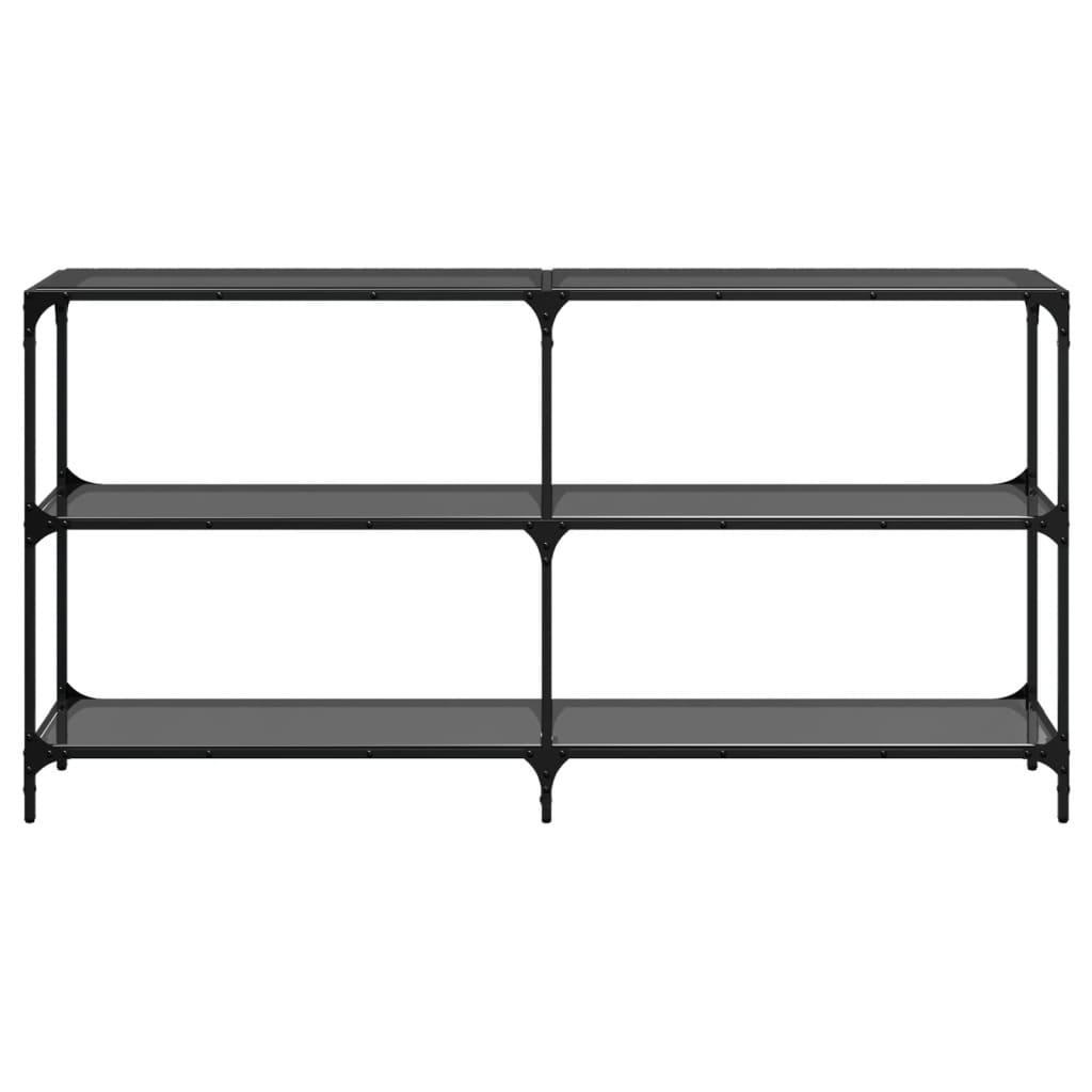 Konsolbord med svart glasskiva 158,5x30x81 cm stål - HQ5