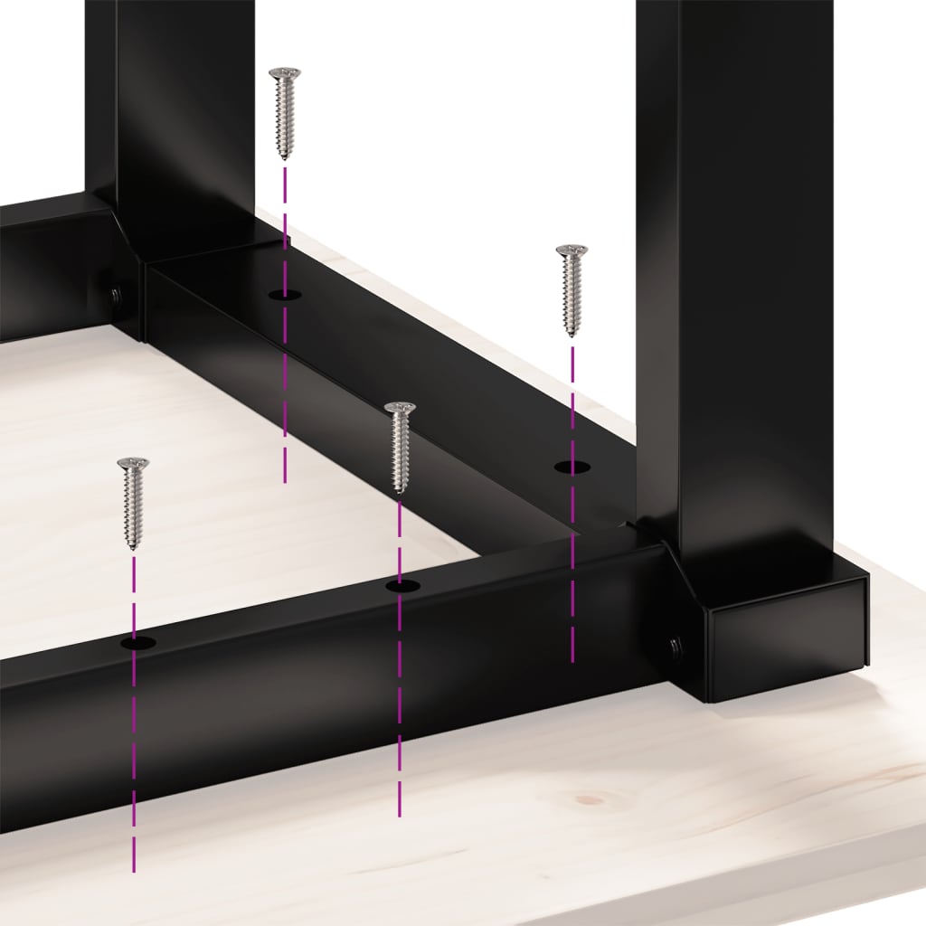 Soffbord O-ram 50x50x35,5 cm massiv furu och stål