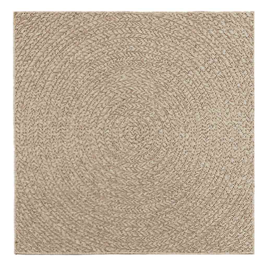 Matta ZIZUR beige 120x120 cm jutelook inomhus och utomhus