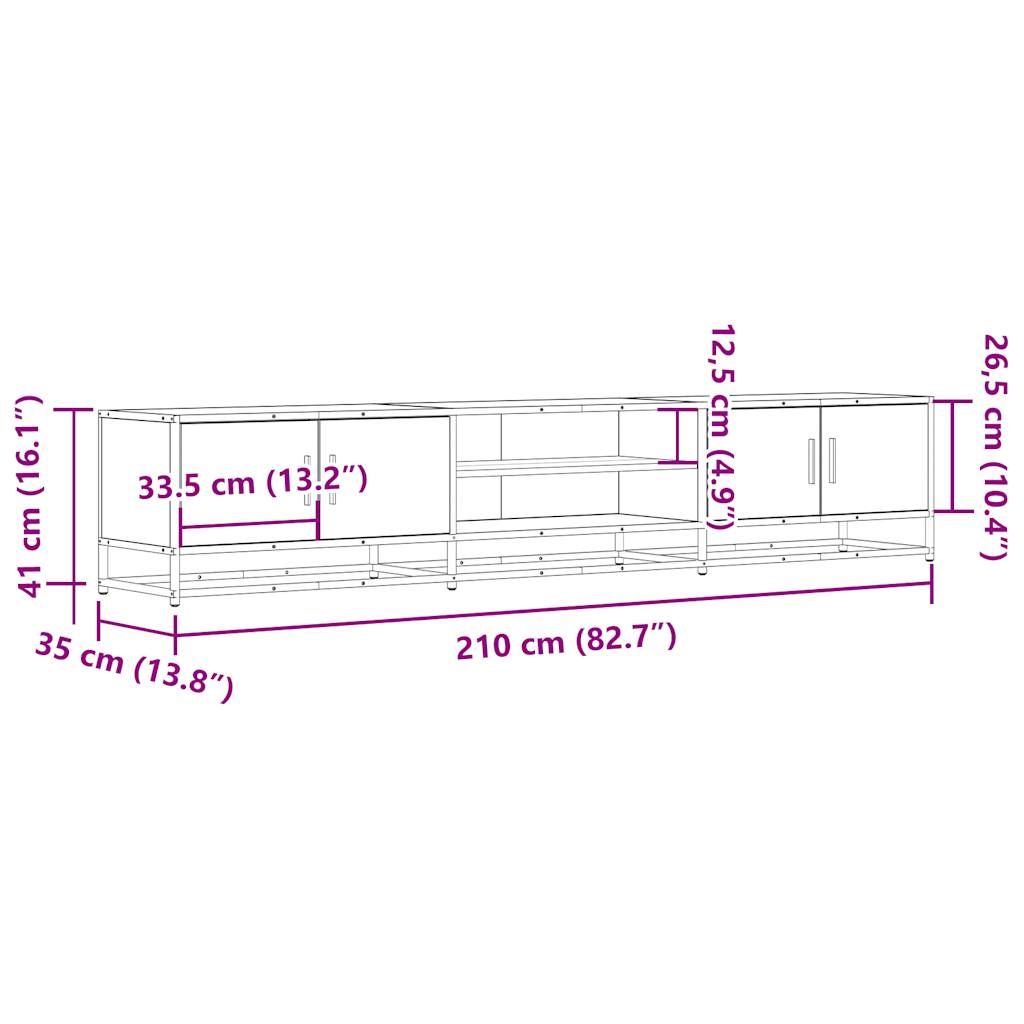 Tv-bänk sonoma-ek 210x35x41 cm konstruerat trä