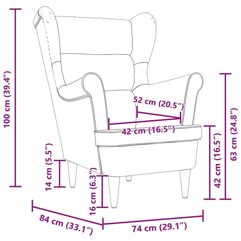 Fåtölj Jeans Blå 74x84x100 cm tyg