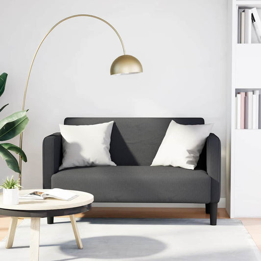 Loveseat soffa mörkgrå 109 cm manchestertyg