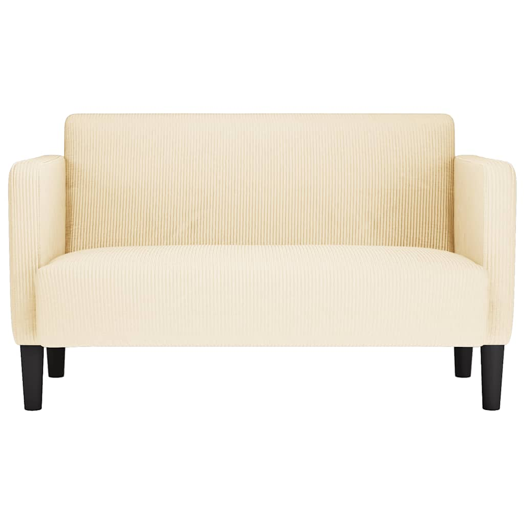 Loveseat soffa cremefärgad 109 cm manchestertyg